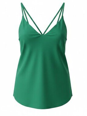 Free 2BU Green Cami Tank Top Size 14 Women’s Strappy V-Neck